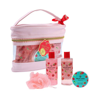 Coffret Trousse Rose Fruit Love Framboise 4 Pièces - Aurora