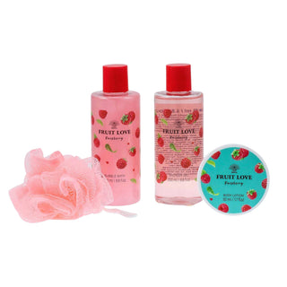 Coffret Trousse Rose Fruit Love Framboise 4 Pièces - Aurora